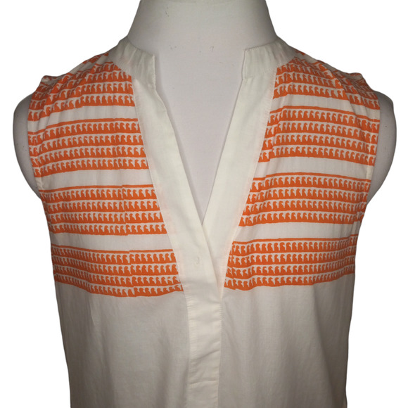 Oliphant Women's 100% Cotton V Neck Sleeveless with Pockets Shirt Dress Size S - Picture 3 of 8